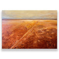 Back Roads — original abstract Australian outback landscape painting, 73×103cm, acrylic on canvas, earthy ochres and dust tones, Emma O'Connell Art