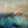 Foshan Zumiao — original abstract painting inspired by Chinese temple culture, 76x76cm, acrylic on canvas, Emma O'Connell Art
