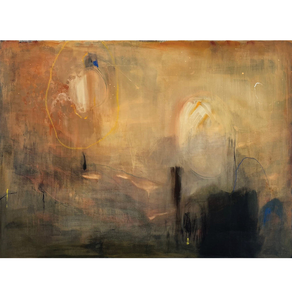 Holding Depth — original abstract Australian landscape painting, acrylic on canvas, deep earthy tones, Emma O'Connell Art