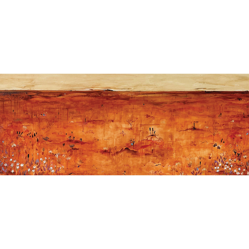 The Vast Between — original abstract Australian landscape painting, acrylic on canvas, expansive earthy and atmospheric tones, Emma O'Connell Art